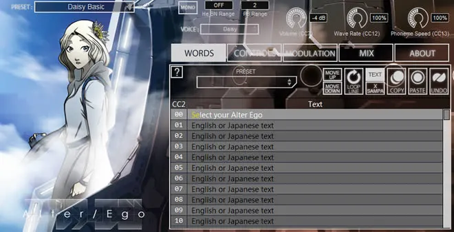 PLOGUE ALTER EGO interface