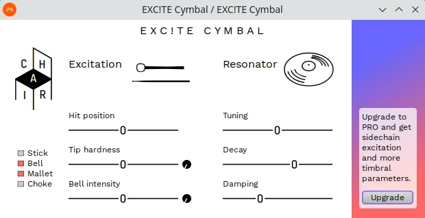 EXC!TE CYMBAL interface